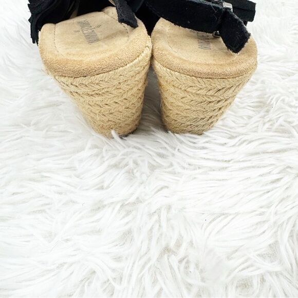 Minnetonka Ashley Sue Fringe Suede Leather Espadrille Wedge Sandals - Picture 7 of 11